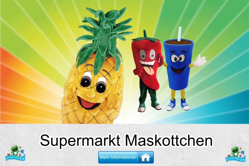 Supermarkt Maskottchen Kostüm Produktion Bau