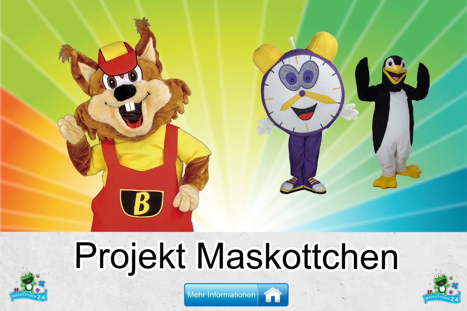Projekt Maskottchen Kostüm kaufen, günstige Produktion / Herstellung